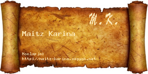 Maitz Karina névjegykártya